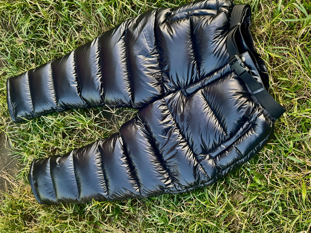 Shiny Black Nylon Jacket and Pant