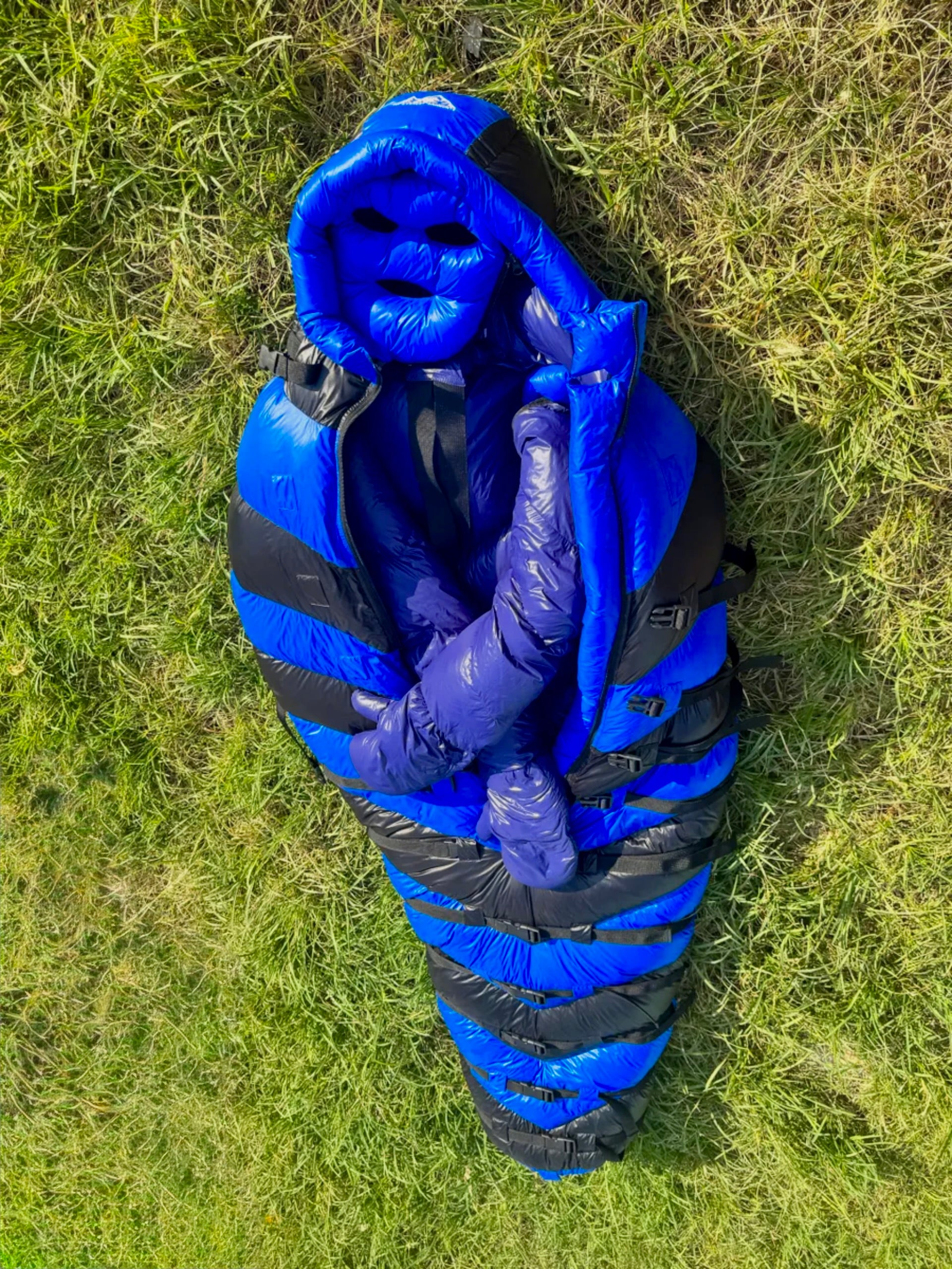 BLUE BLACK MUMMY BAG