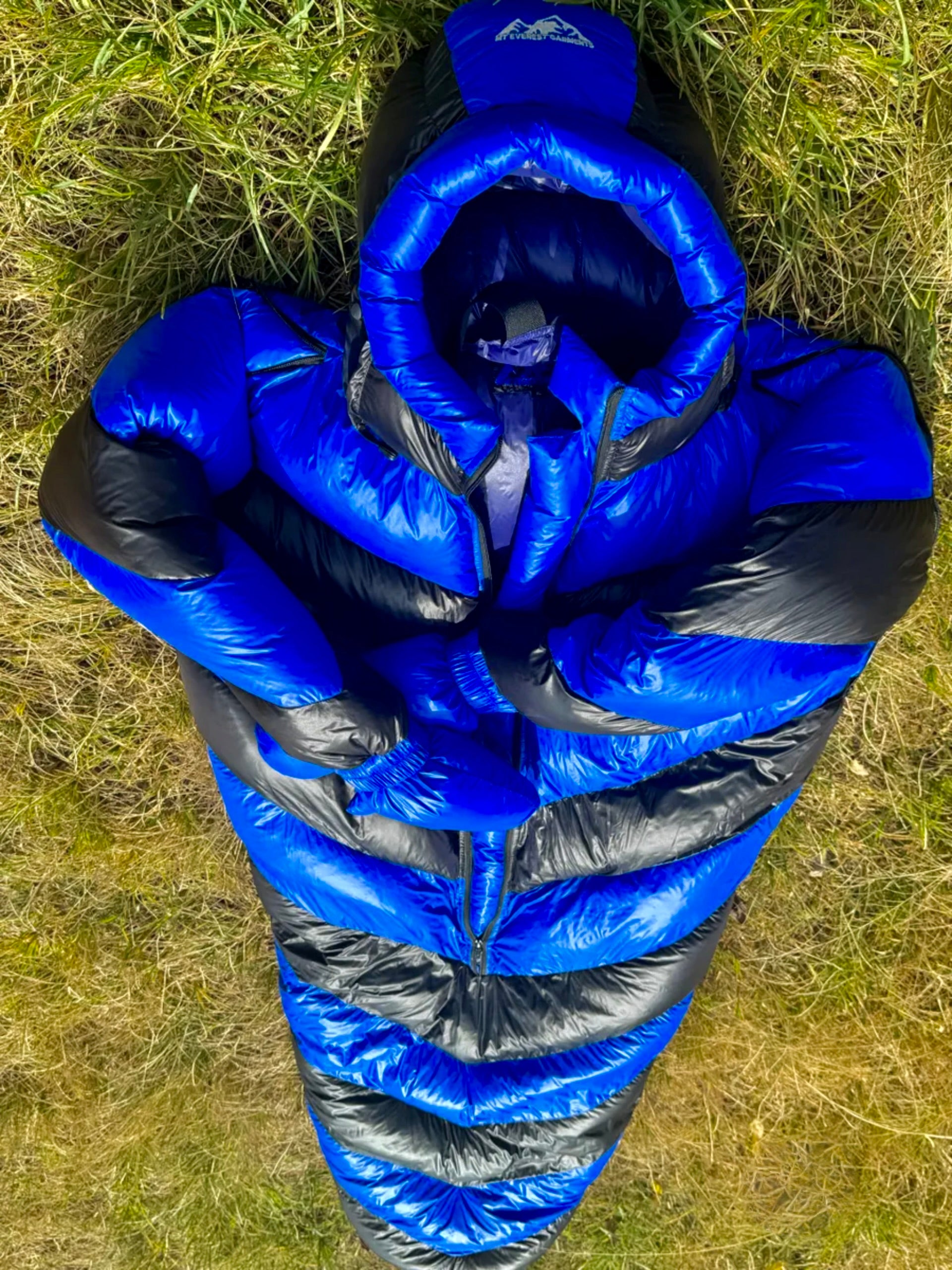 BLUE BLACK MUMMY BAG