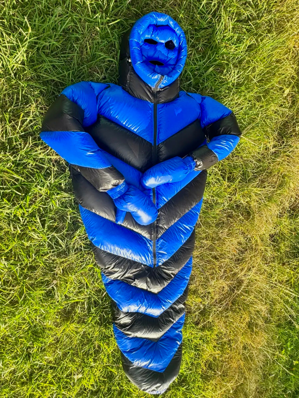 BLUE BLACK MUMMY BAG